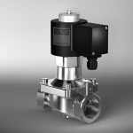 Force-pilot operated solenoid valves