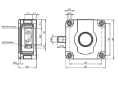 Датчик ультразвуковий UB2000-F42-E6-V15. Діапазон 60...2000 мм. 2xPNP NO/NC. Програмований. IP54. Корпус ABS