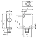 Датчик ультразвуковий UB400-F77-E3-V31. Діапазон 25...400 мм. PNP NC. Програмований. IP67. Полікарбонат