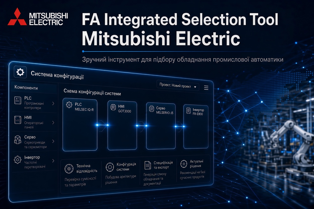 Integrated Selection Tool від Mitsubishi Electric — зручний інструмент для підбору обладнання